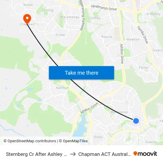 Sternberg Cr After Ashley Dr to Chapman ACT Australia map
