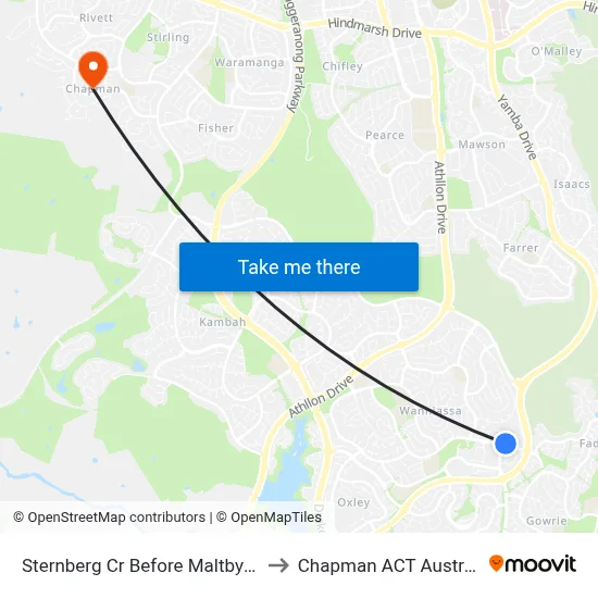 Sternberg Cr Before Maltby Cct to Chapman ACT Australia map