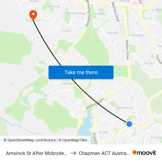 Amsinck St After Mcbryde Cr to Chapman ACT Australia map