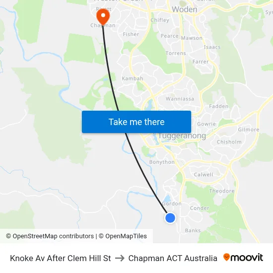 Knoke Av After Clem Hill St to Chapman ACT Australia map