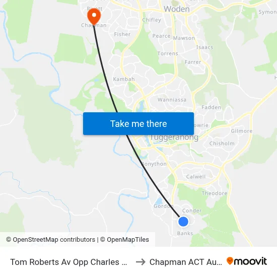 Tom Roberts Av Opp Charles Conder Ps to Chapman ACT Australia map