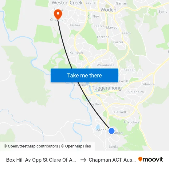 Box Hill Av Opp St Clare Of Assisi Ps to Chapman ACT Australia map