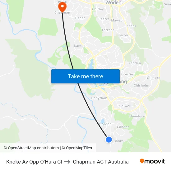 Knoke Av Opp O'Hara Cl to Chapman ACT Australia map