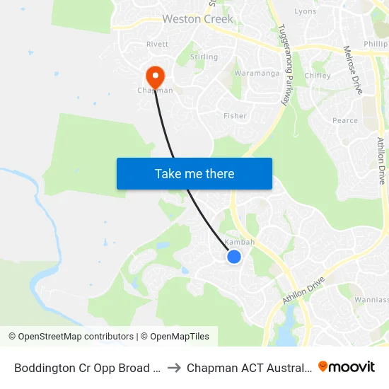 Boddington Cr Opp Broad Pl to Chapman ACT Australia map