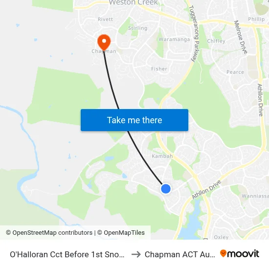 O'Halloran Cct Before 1st Snodgrass Cr to Chapman ACT Australia map