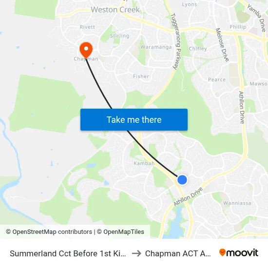 Summerland Cct Before 1st Kingsmill St to Chapman ACT Australia map