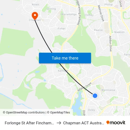 Forlonge St After Fincham Cr to Chapman ACT Australia map