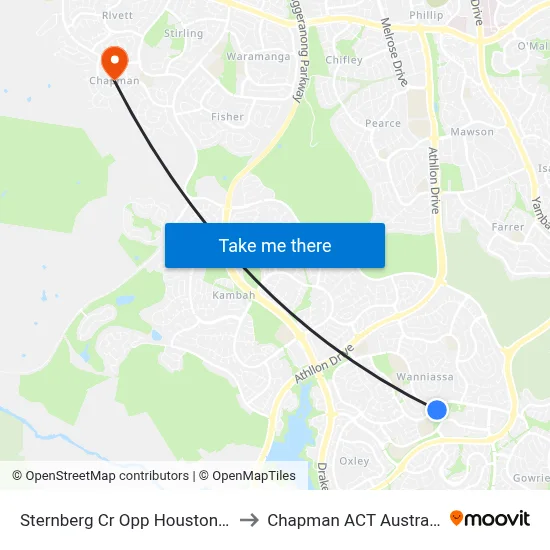 Sternberg Cr Opp Houston St to Chapman ACT Australia map