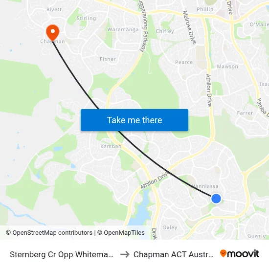 Sternberg Cr Opp Whiteman Cr to Chapman ACT Australia map