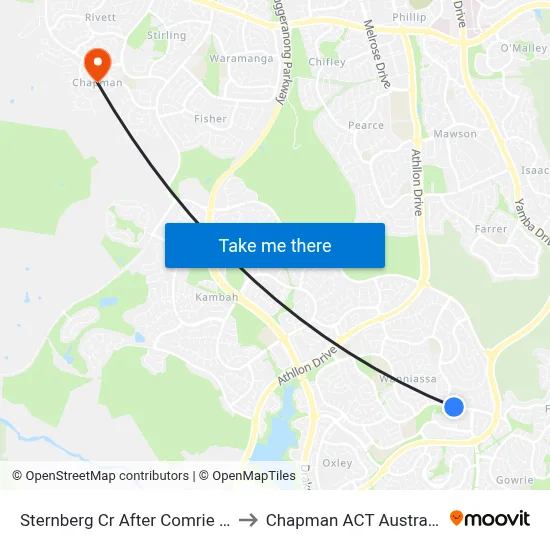 Sternberg Cr After Comrie St to Chapman ACT Australia map