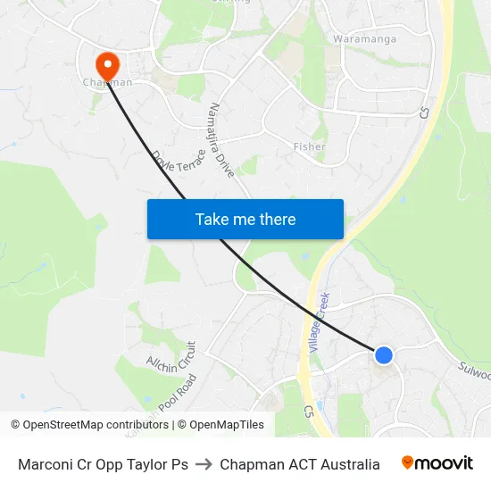 Marconi Cr Opp Taylor Ps to Chapman ACT Australia map