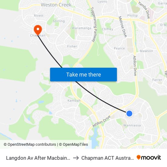 Langdon Av After Macbain St to Chapman ACT Australia map
