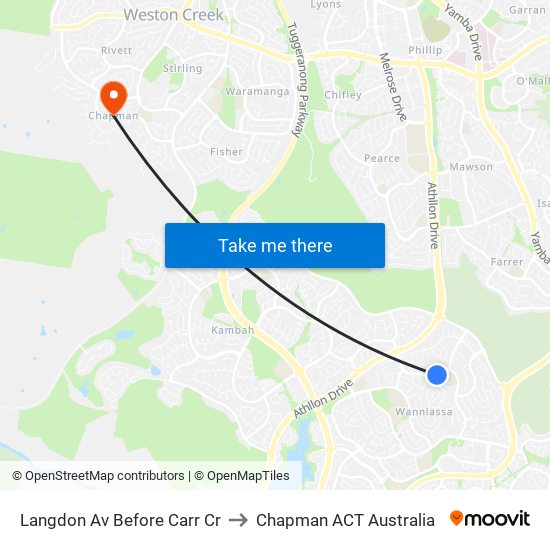 Langdon Av Before Carr Cr to Chapman ACT Australia map