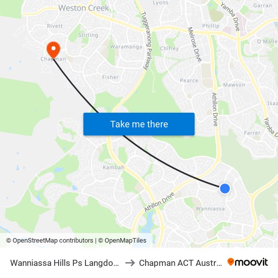 Wanniassa Hills Ps Langdon Av to Chapman ACT Australia map