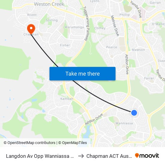 Langdon Av Opp Wanniassa Hills Ps to Chapman ACT Australia map