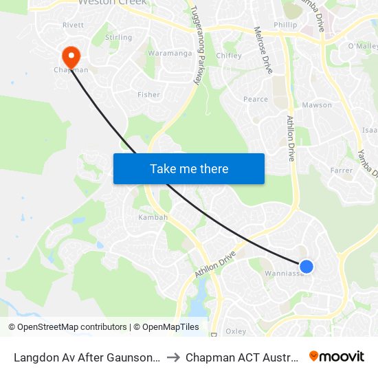 Langdon Av After Gaunson Cr to Chapman ACT Australia map