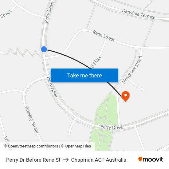 Perry Dr Before Rene St to Chapman ACT Australia map
