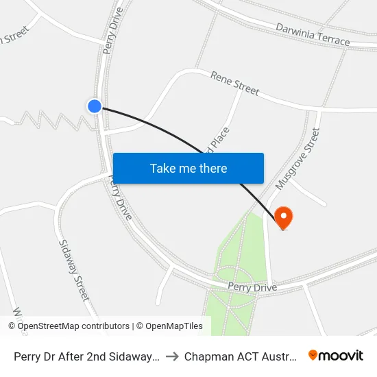 Perry Dr After 2nd Sidaway St to Chapman ACT Australia map