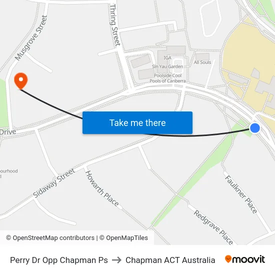 Perry Dr Opp Chapman Ps to Chapman ACT Australia map