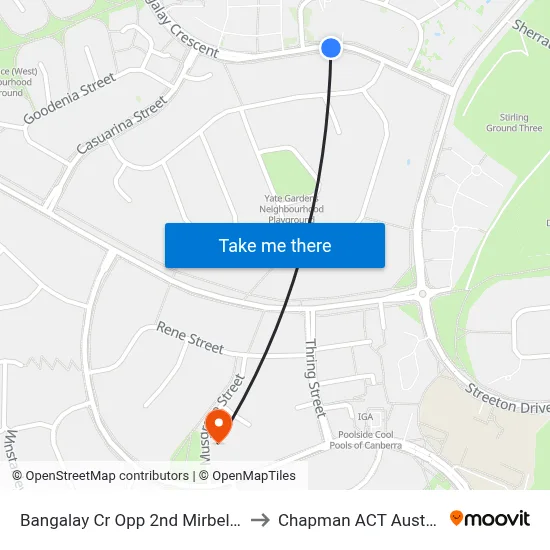 Bangalay Cr Opp 2nd Mirbelia Cr to Chapman ACT Australia map