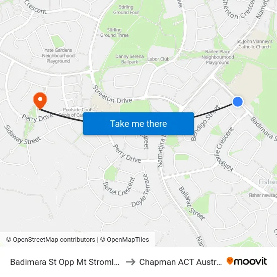 Badimara St Opp Mt Stromlo Hs to Chapman ACT Australia map