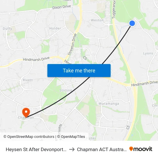 Heysen St After Devonport St to Chapman ACT Australia map
