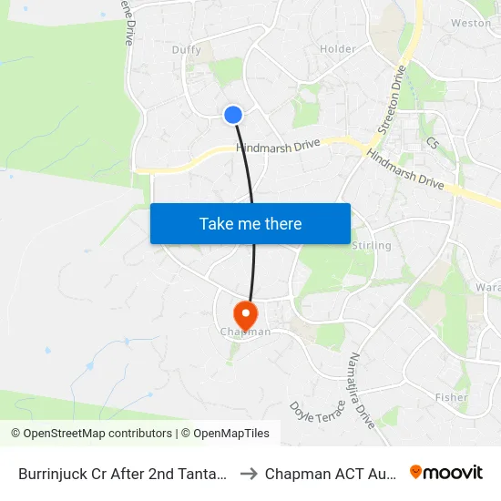 Burrinjuck Cr After 2nd Tantangara St to Chapman ACT Australia map