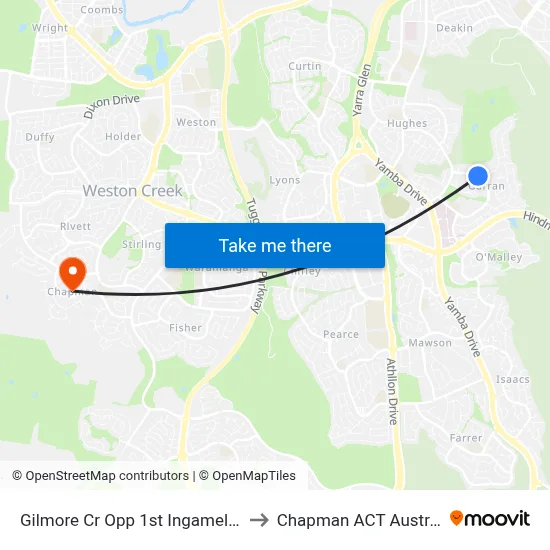 Gilmore Cr Opp 1st Ingamells St to Chapman ACT Australia map
