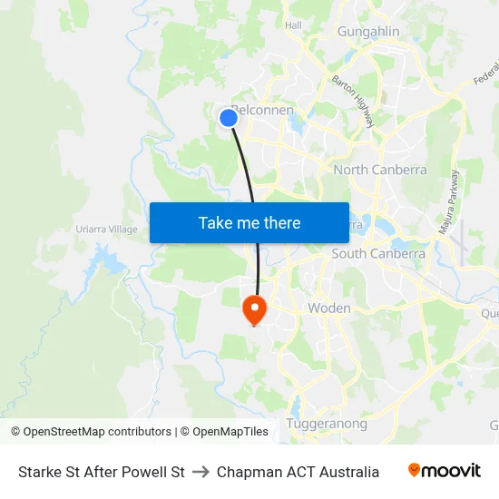 Starke St After Powell St to Chapman ACT Australia map