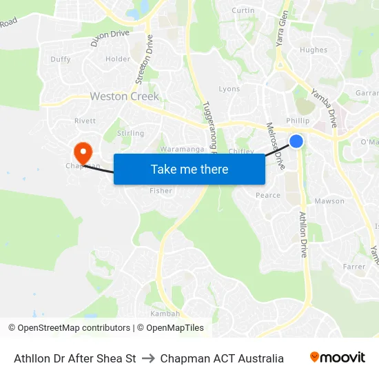 Athllon Dr After Shea St to Chapman ACT Australia map
