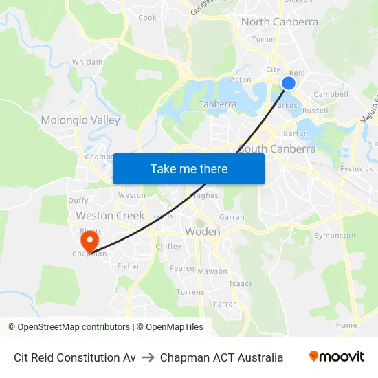 Cit Reid Constitution Av to Chapman ACT Australia map
