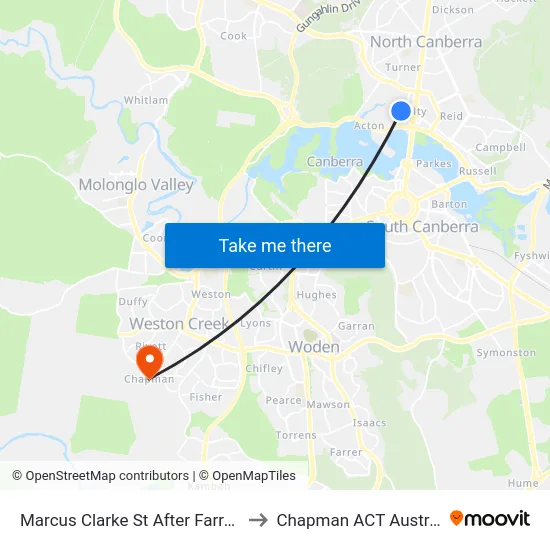Marcus Clarke St After Farrell Pl to Chapman ACT Australia map