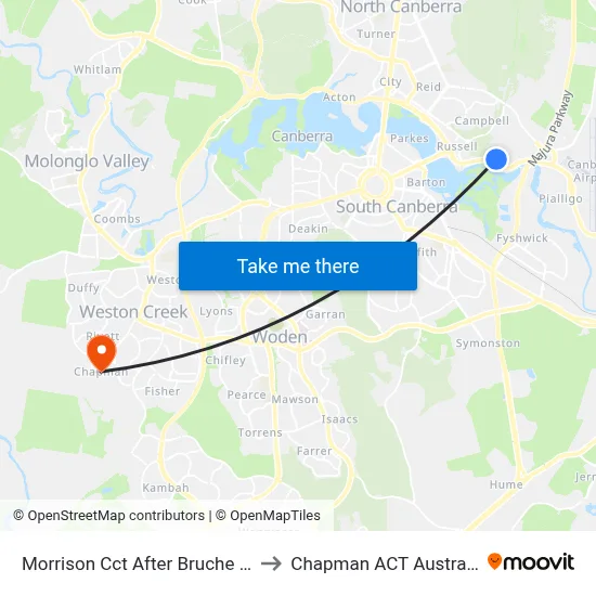 Morrison Cct After Bruche Rd to Chapman ACT Australia map