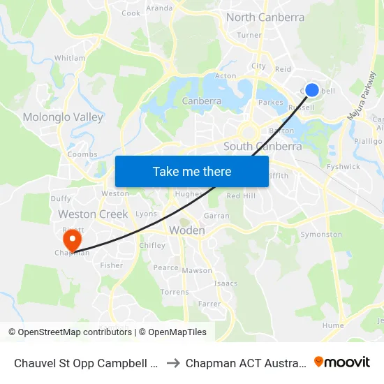 Chauvel St Opp Campbell Ps to Chapman ACT Australia map