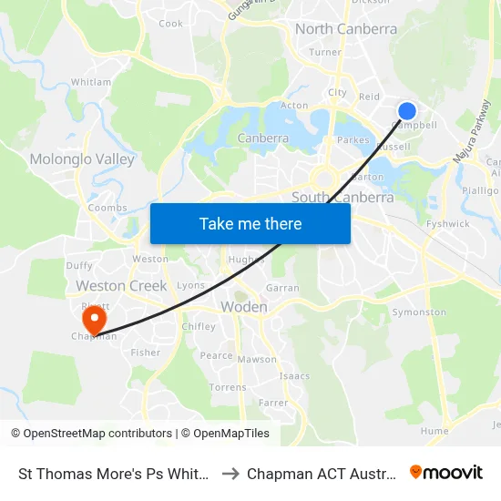 St Thomas More's Ps White St to Chapman ACT Australia map