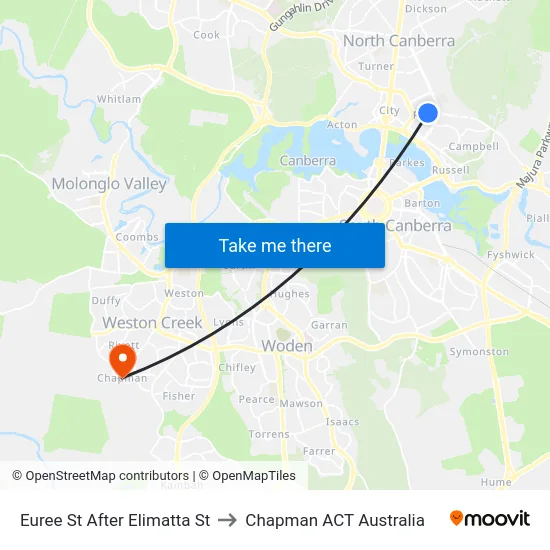 Euree St After Elimatta St to Chapman ACT Australia map