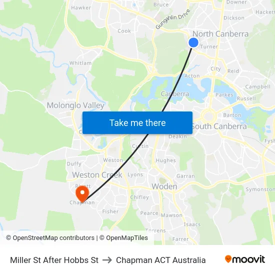 Miller St After Hobbs St to Chapman ACT Australia map
