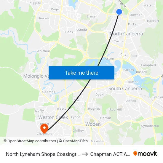 North Lyneham Shops Cossington Smith Cr to Chapman ACT Australia map