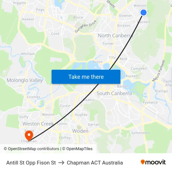 Antill St Opp Fison St to Chapman ACT Australia map