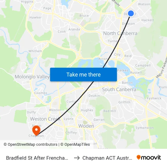 Bradfield St After Frencham St to Chapman ACT Australia map