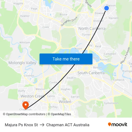 Majura Ps Knox St to Chapman ACT Australia map
