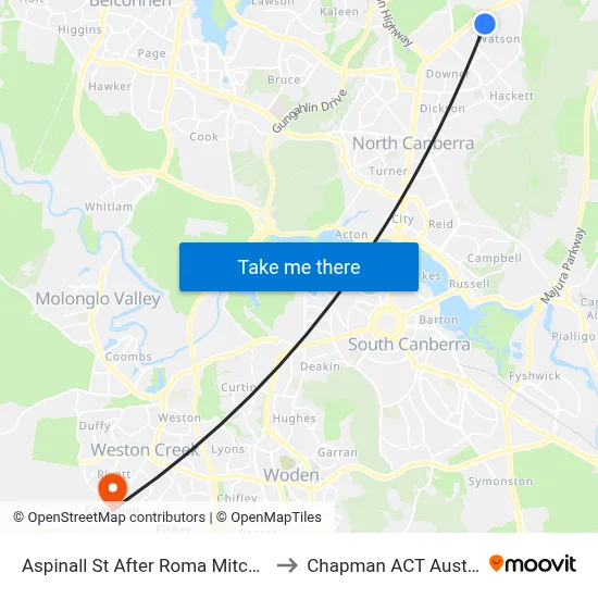 Aspinall St After Roma Mitchell Cr to Chapman ACT Australia map