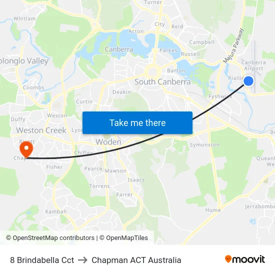 8 Brindabella Cct to Chapman ACT Australia map