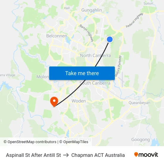 Aspinall St After Antill St to Chapman ACT Australia map