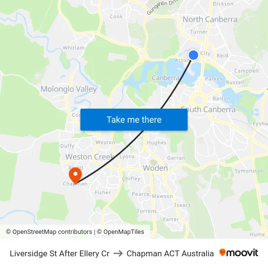 Liversidge St After Ellery Cr to Chapman ACT Australia map