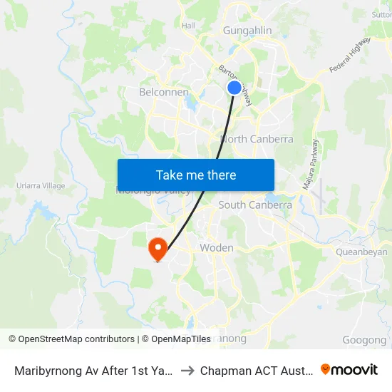 Maribyrnong Av After 1st Yarra St to Chapman ACT Australia map