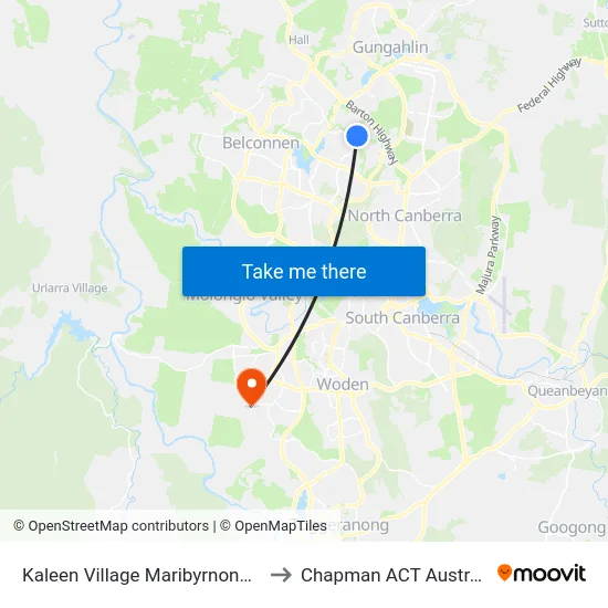 Kaleen Village Maribyrnong Av to Chapman ACT Australia map