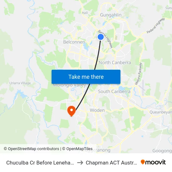 Chuculba Cr Before Lenehan St to Chapman ACT Australia map