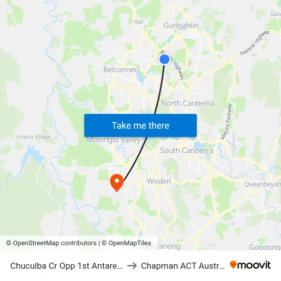 Chuculba Cr Opp 1st Antares Cr to Chapman ACT Australia map