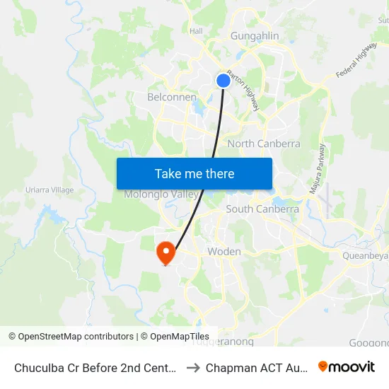 Chuculba Cr Before 2nd Centaurus St to Chapman ACT Australia map